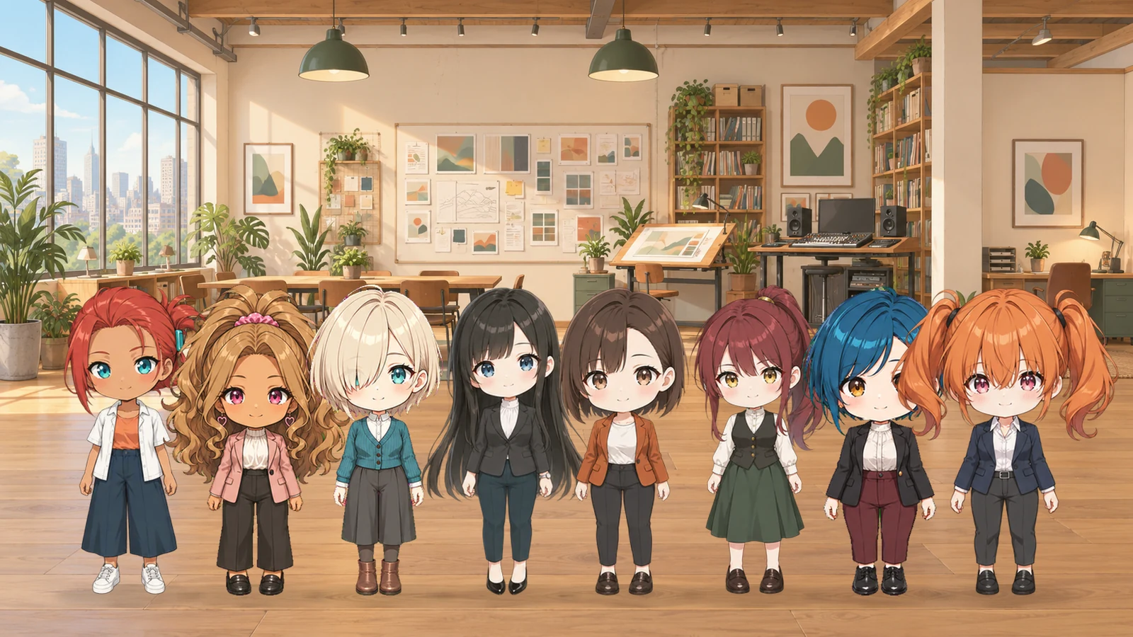 放課後クライシスのメンバー8人が並んでいる写真
