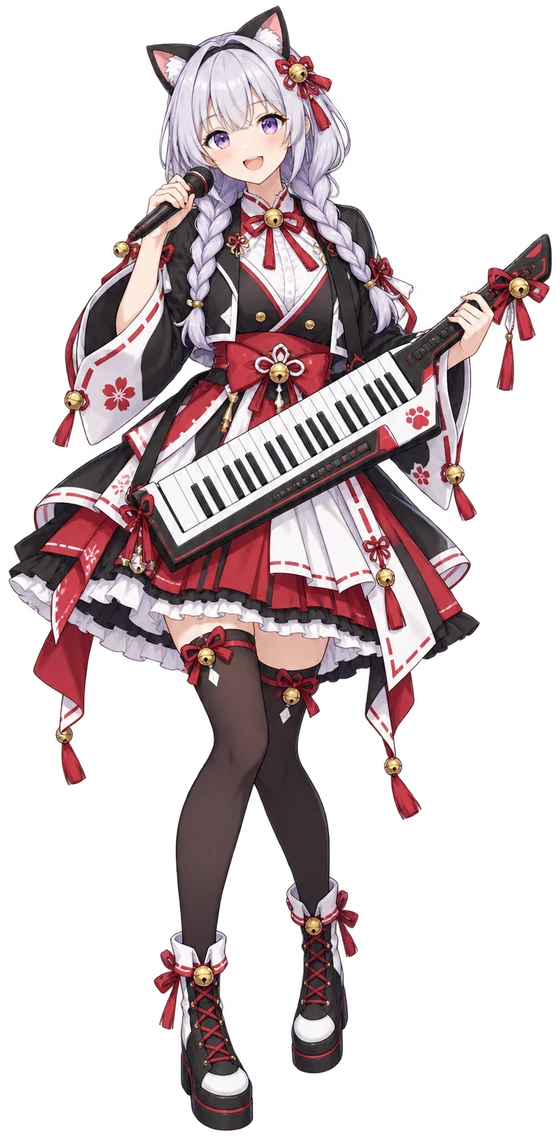 ユウナの音楽活動用の衣装イラスト（Neko Miko Dolls）