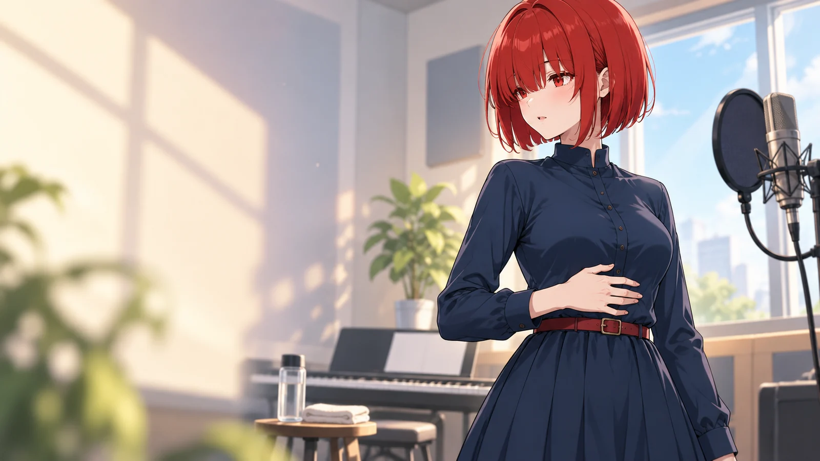 ヒヨリが仕事をしている場面のイラスト