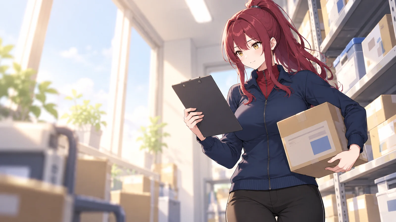 ココロが仕事をしている場面のイラスト