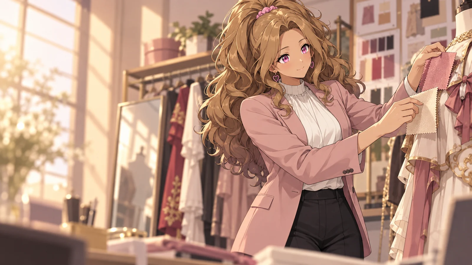 サクラが仕事をしている場面のイラスト