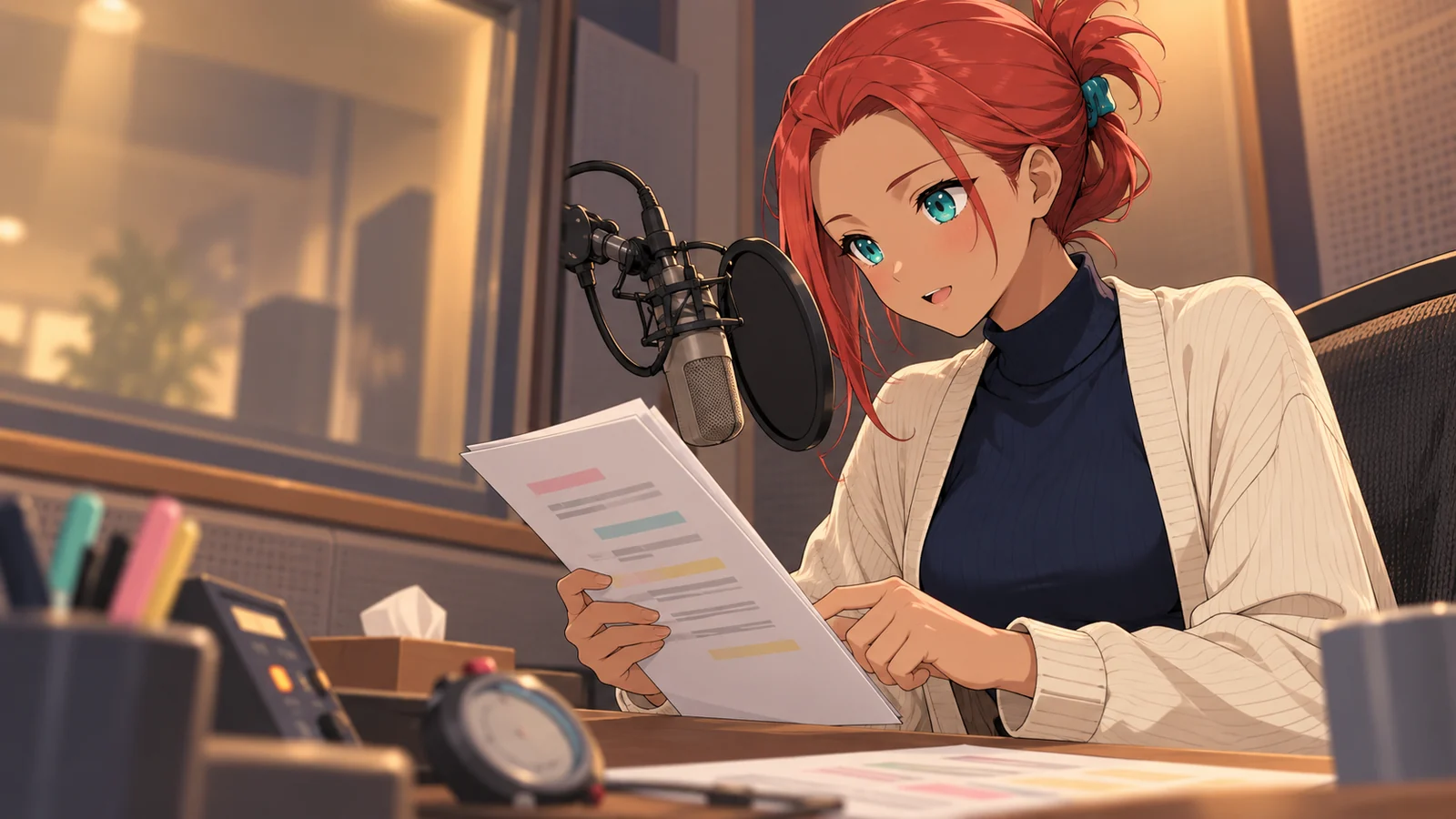 ツバサが仕事をしている場面のイラスト